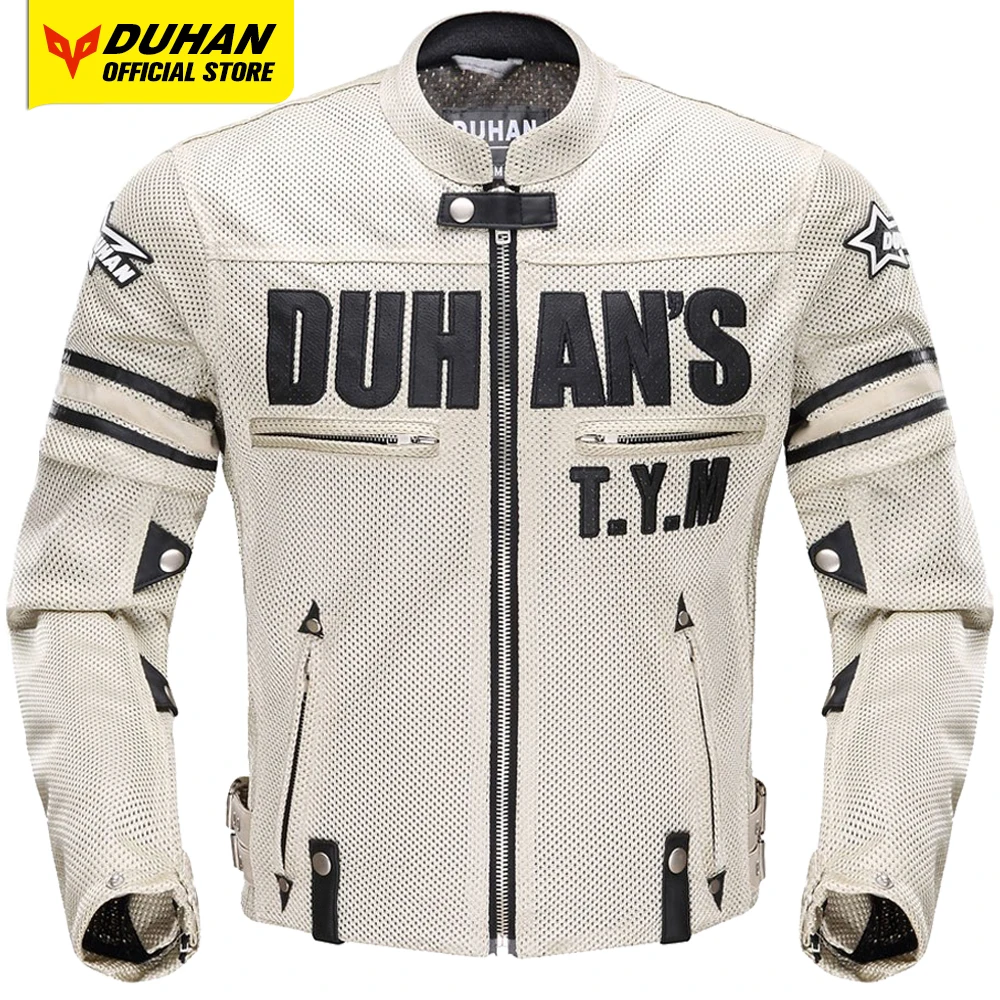 Chaqueta de Moto DUHAN Unisex – Verano, Transpirable y con Protección Vintage